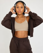 Sudadera con cremallera Core Classic Cropped