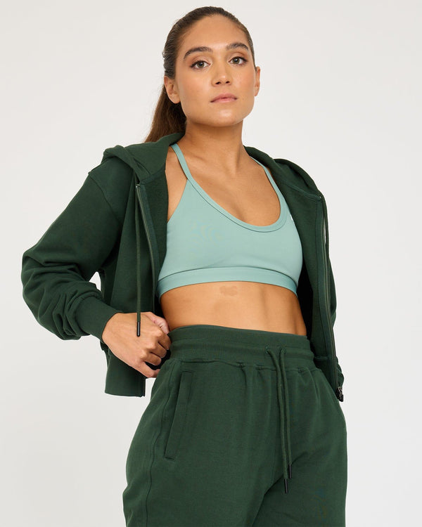 Felpa con cappuccio Core Classic Cropped Zip